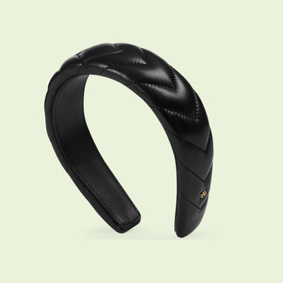 GUCCI Leather hairband with Double G outlook