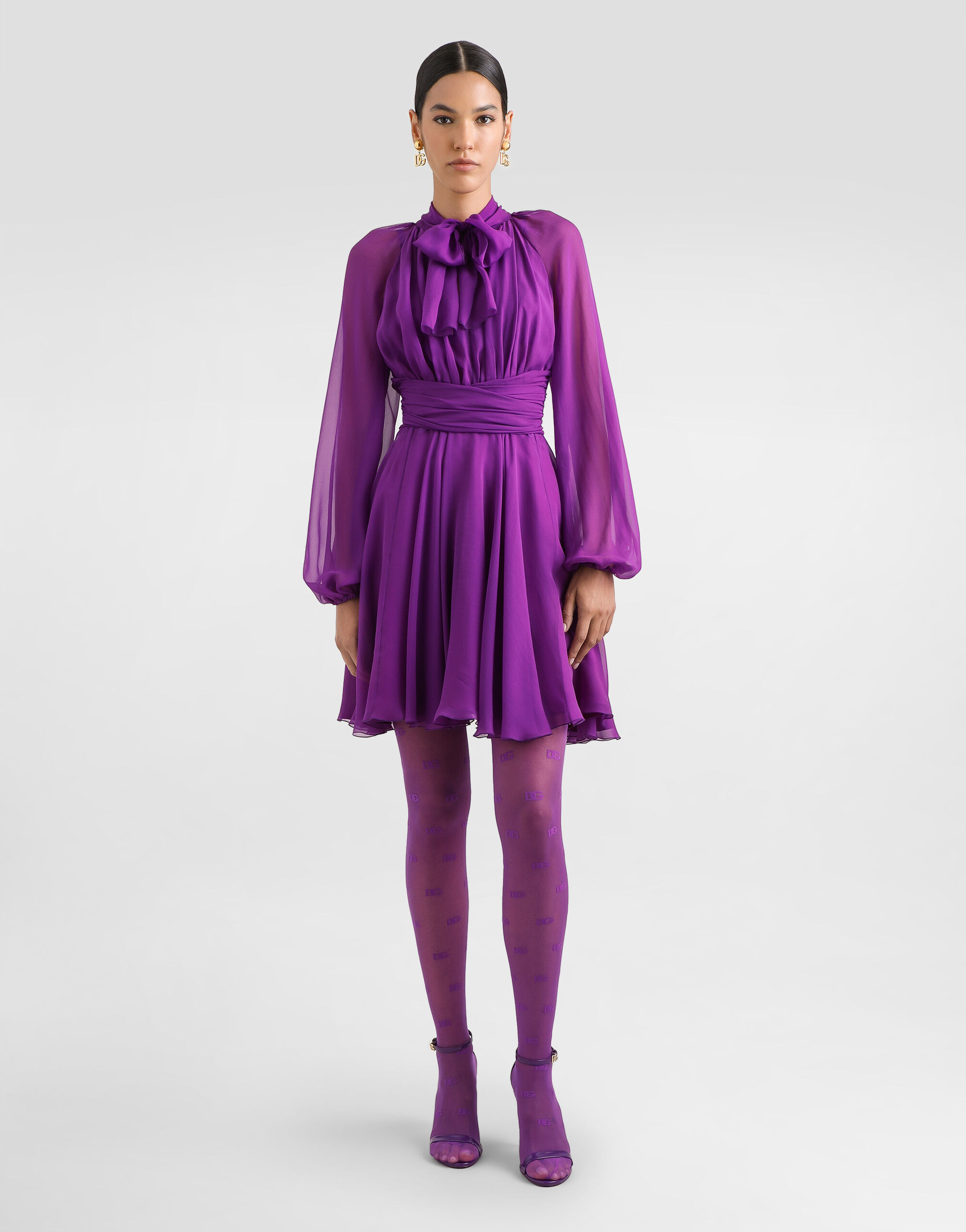 Chiffon dress with draping - 2