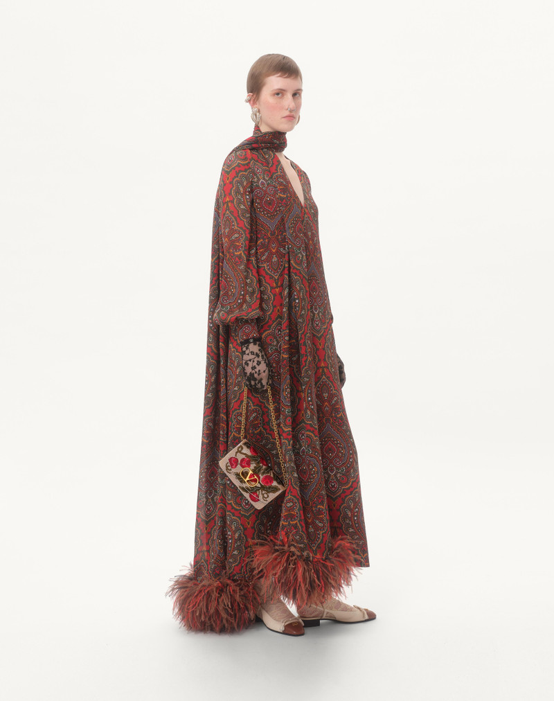 VALENTINO GARAVANI VAIN EMBROIDERED SHOULDER CLUTCH WITH CHERRYFIC PATTERN 2