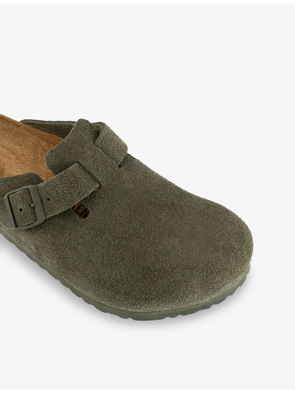 Boston Logo-Embossed Suede Clogs - 5
