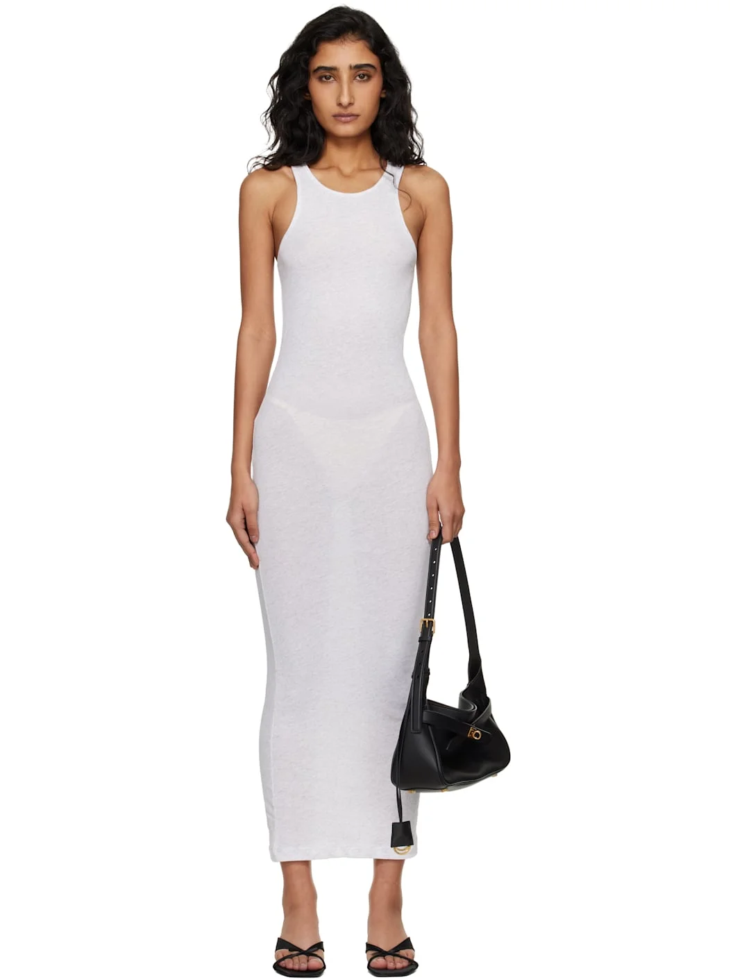 Gray Muscle Tank Midi Dress - 1