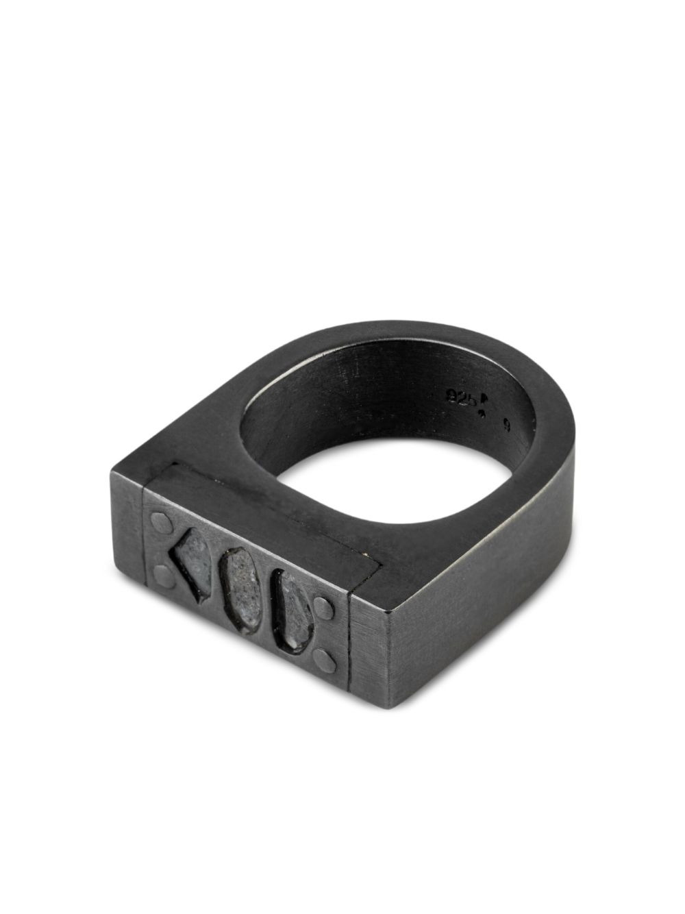 Plate Single three-diamond-slab ring - 3