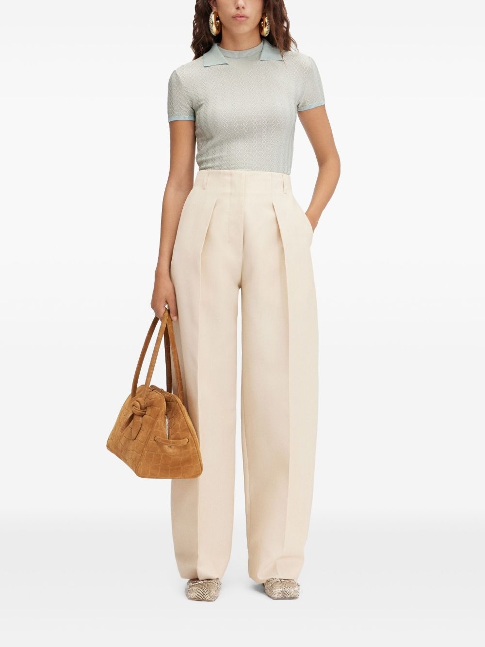 embroidered polo top - 2