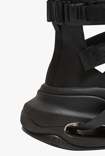 Black leather B-Bold sandal sneakers - 7