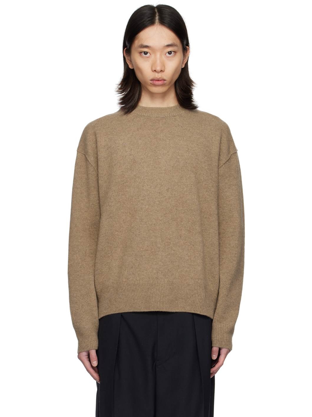 Beige Crewneck Sweater - 1