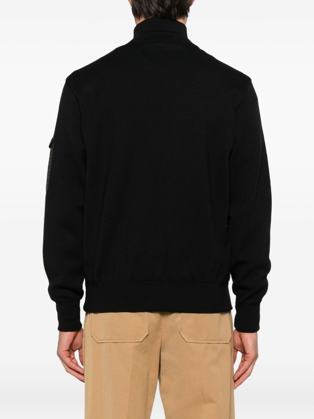 quilted wool-panel jacket - 4