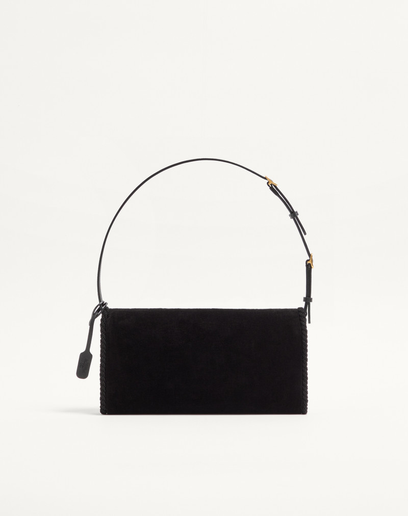 VALENTINO GARAVANI DEVAIN SMALL EMBROIDERED VELVET SHOULDER BAG 5