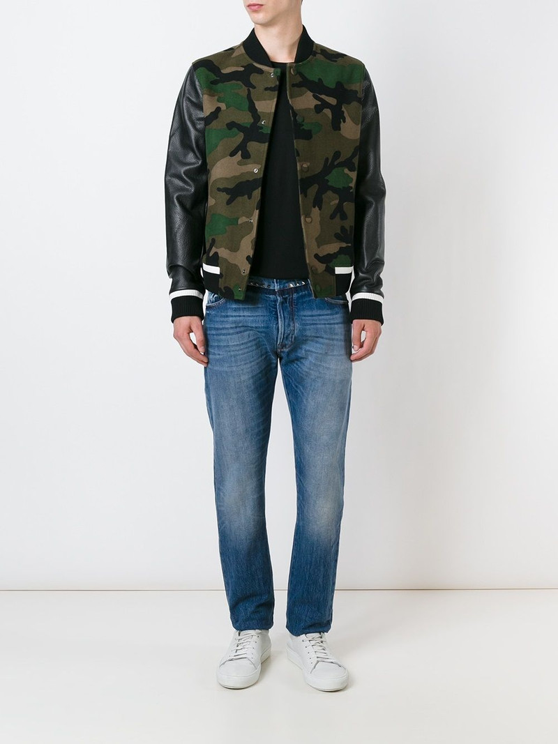 Valentino 'Rockstud' camouflage bomber jacket outlook