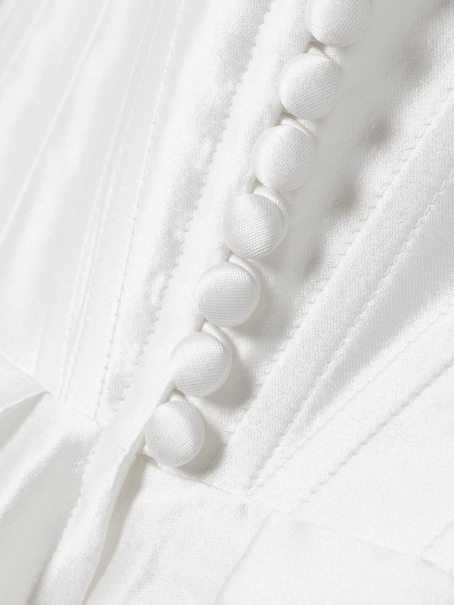 Isobel strapless draped satin-faille gown White - 4