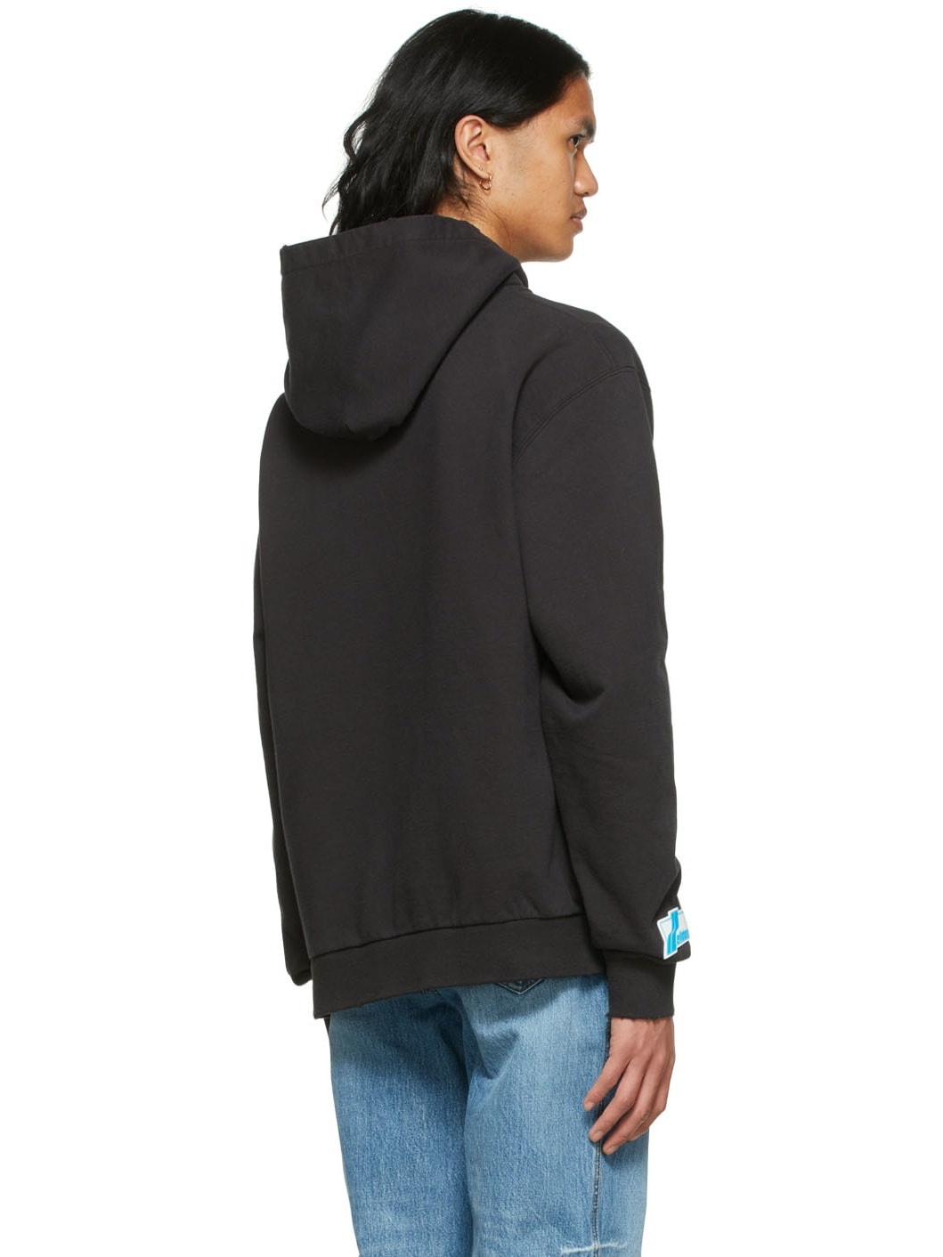 Black Cotton Hoodie - 3