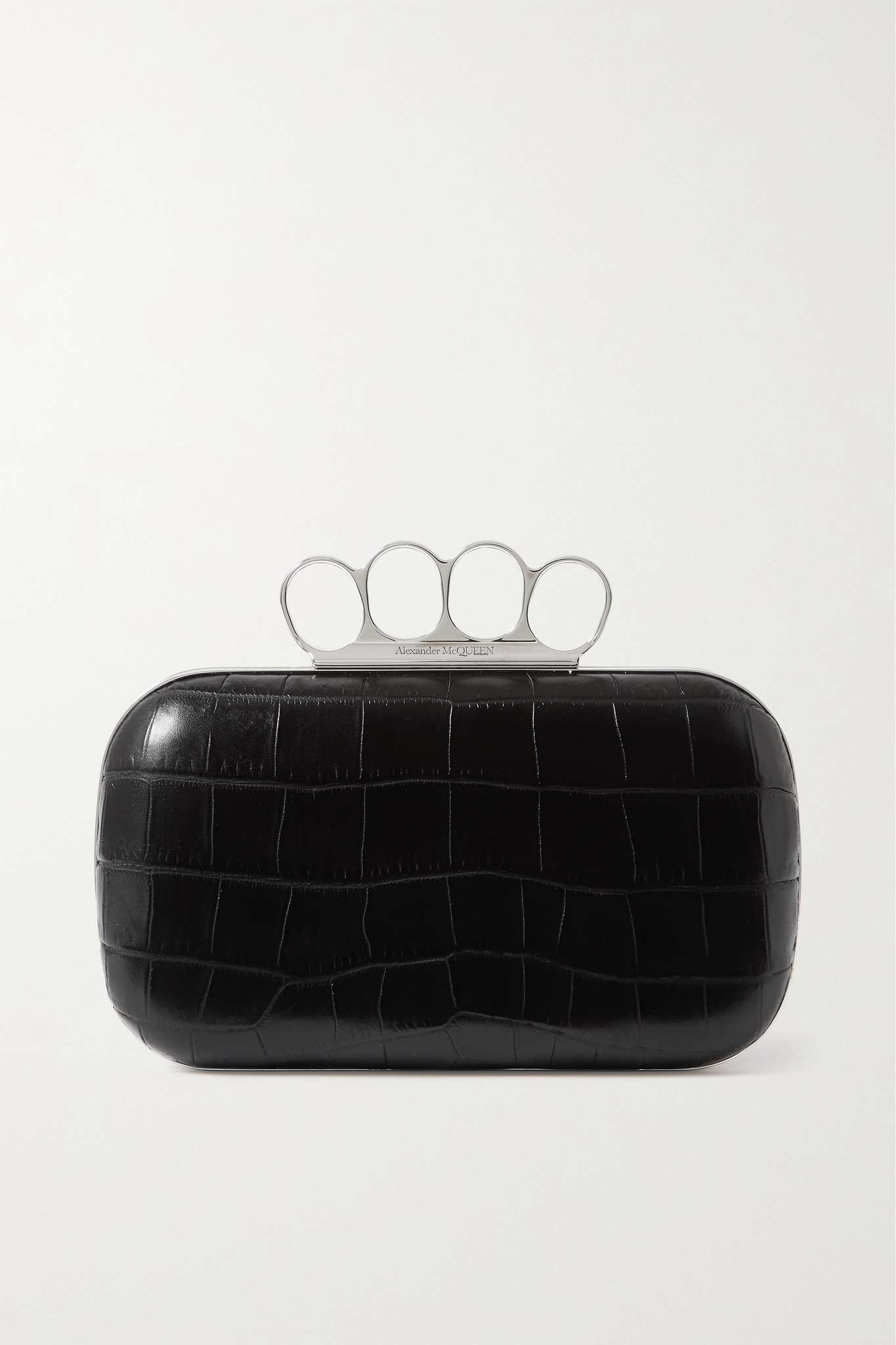 Four Ring croc-effect leather clutch - 1