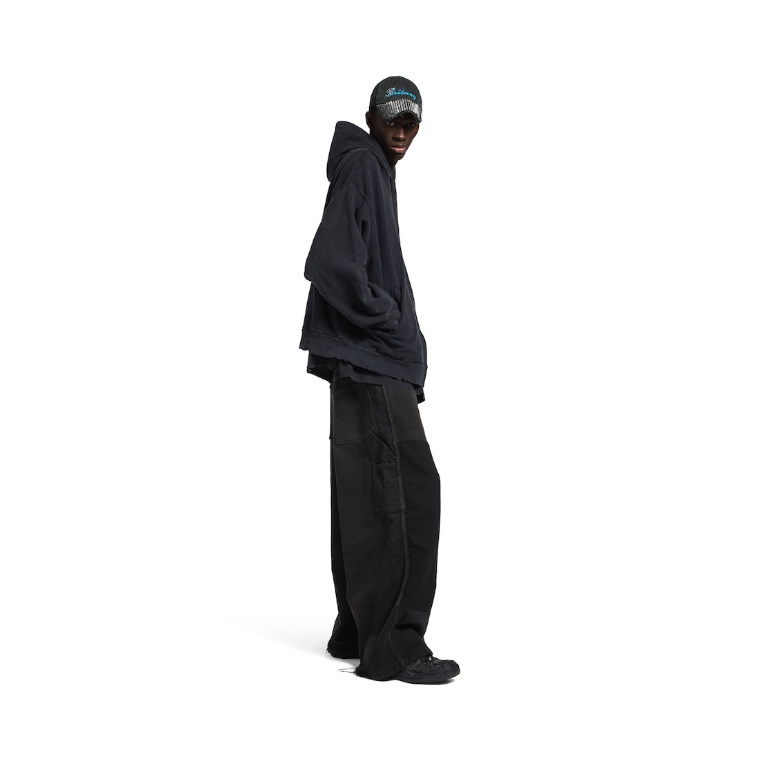 Balenciaga Music | Britney Spears Series Oversized Zip-up Hoodie in Faded Black /blue - 3