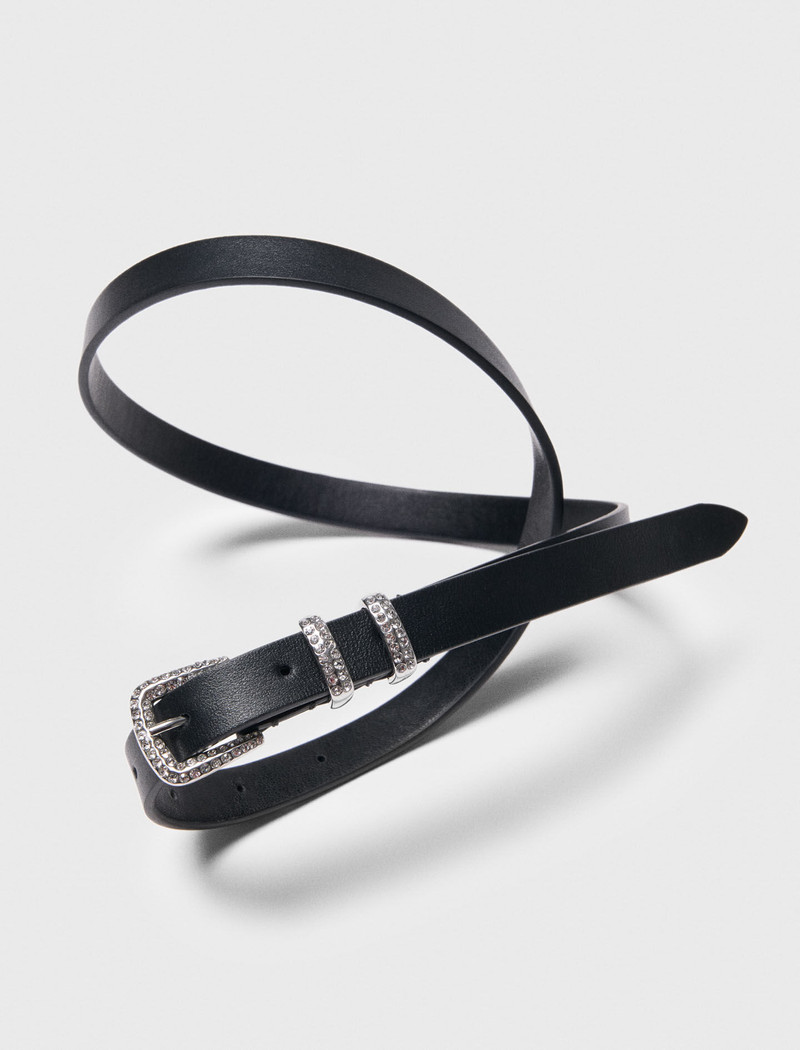 Slim belt with diamanté buckle 6