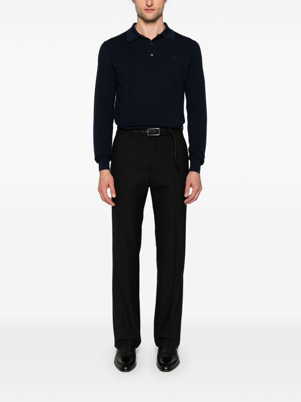 logo-embroidered polo jumper - 2