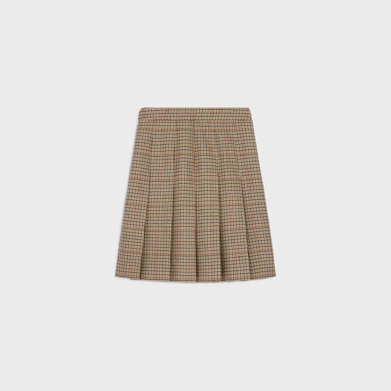 pleated skirt in houndstooth wool 1