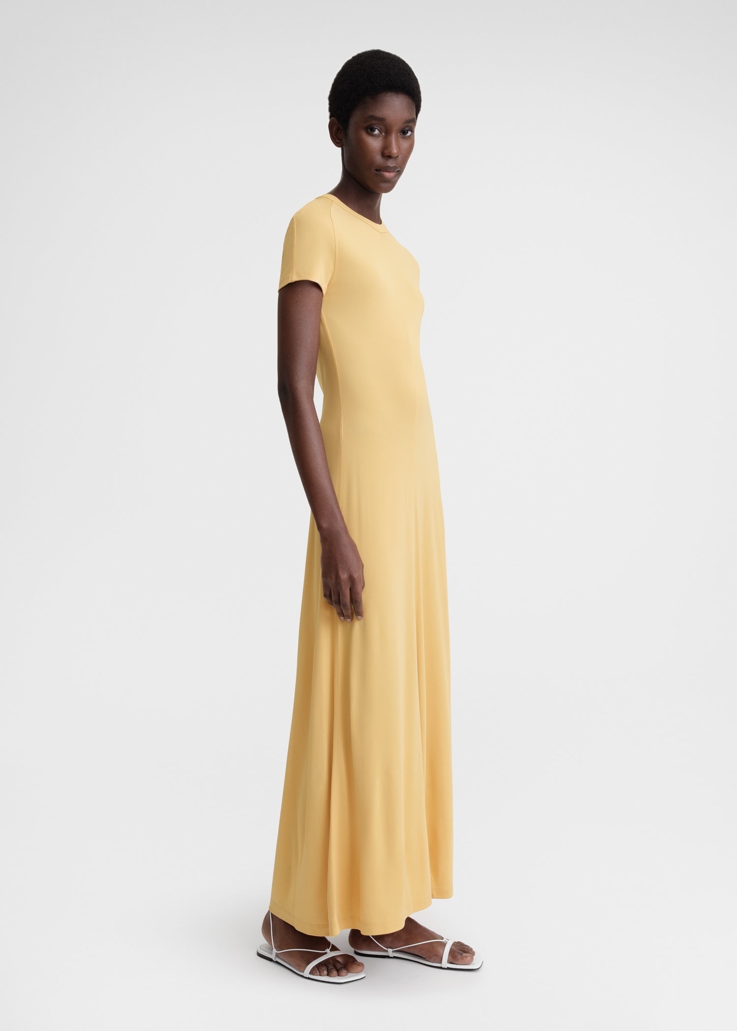 Fluid jersey dress cornsilk - 3