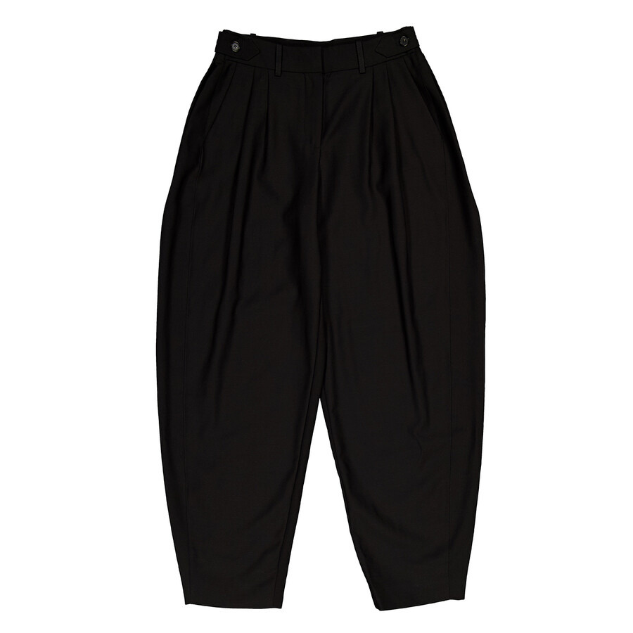 Stella McCartney Ladies Black Pleated Wide-Leg Wool Trousers - 5