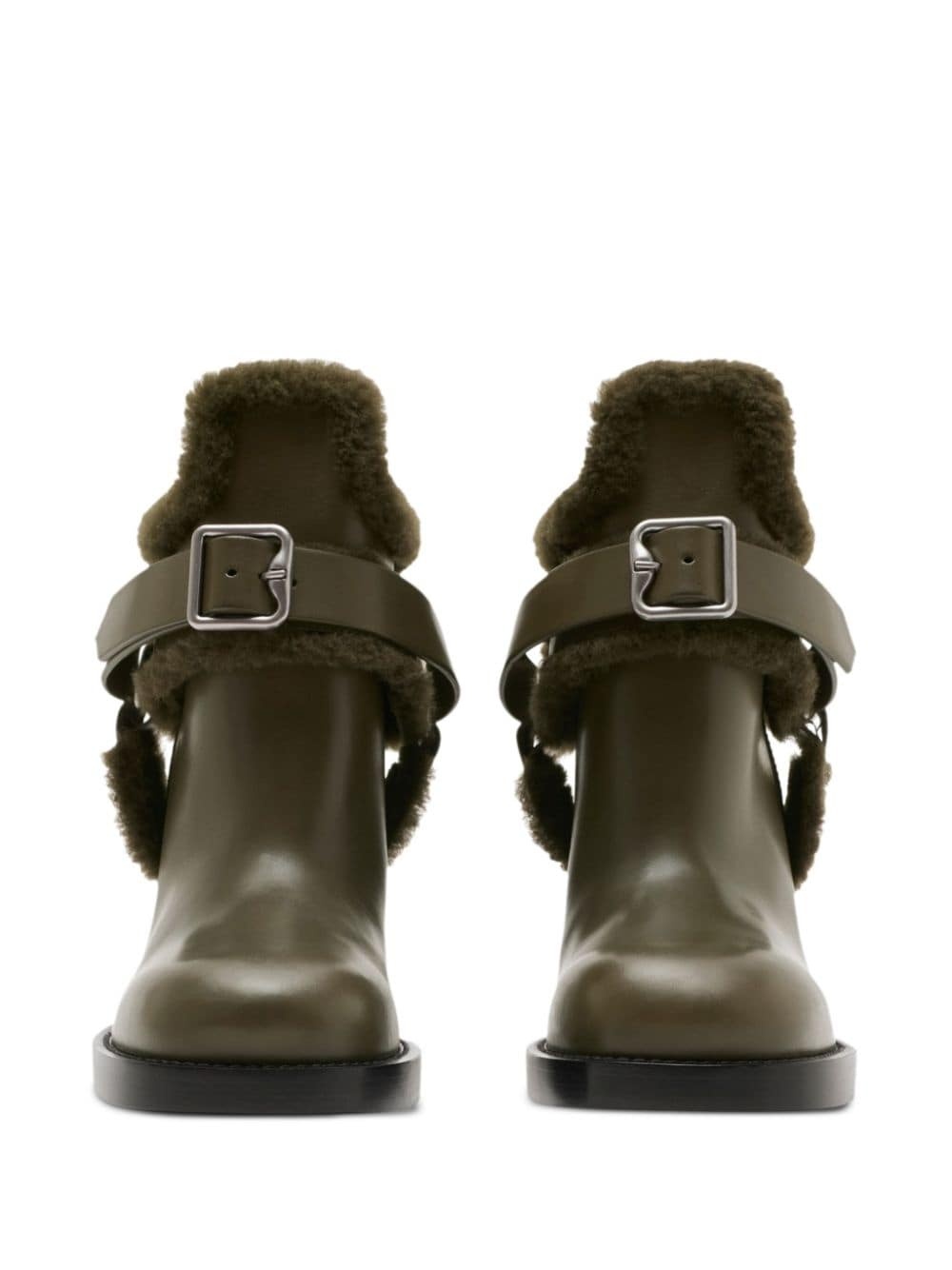 buckled 100mm leather ankle boots - 2