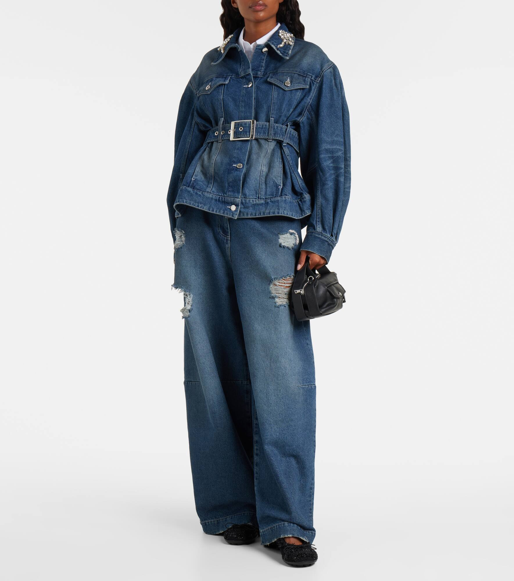 Biker Belt Mini leather tote bag - 5