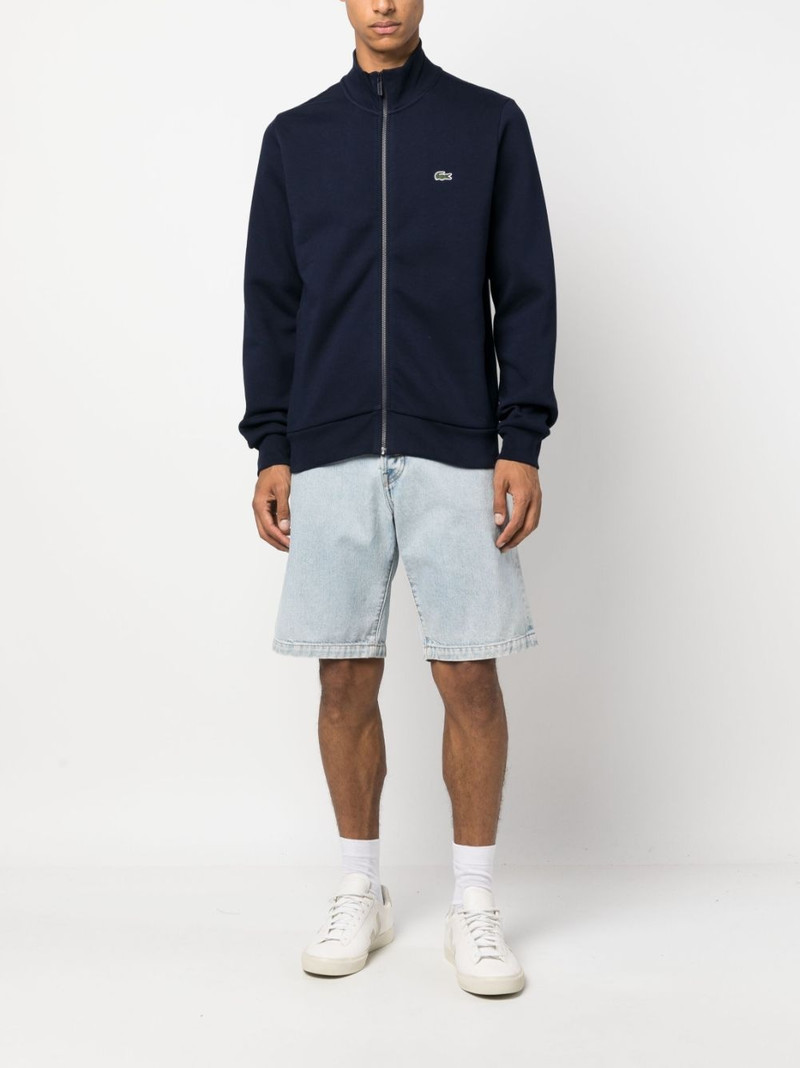 LACOSTE logo-patch zip-up cardigan outlook
