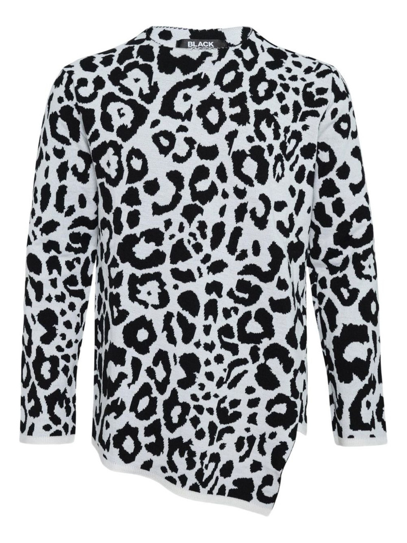 leopard-pattern knit sweater 1