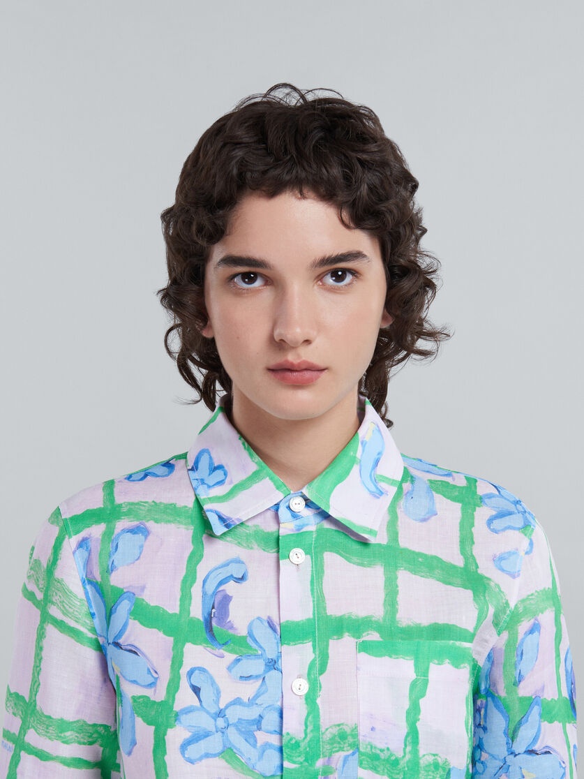 PRINTED CROPPED RAMIÉ SHIRT - 4