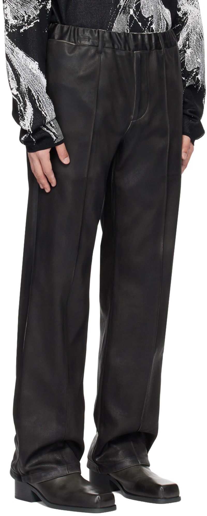 TAAKK Black Coated Trousers outlook