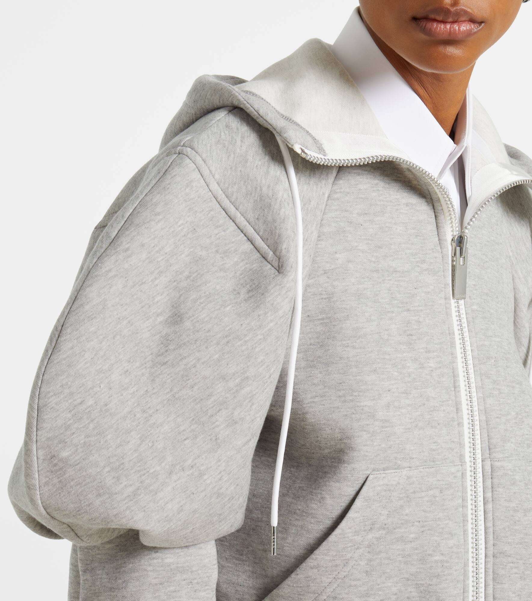 Cotton-blend jersey zip-up hoodie - 5