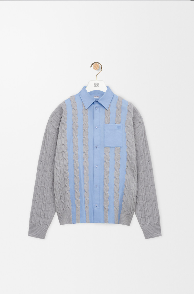 Hybrid shirt in cotton and wool 1