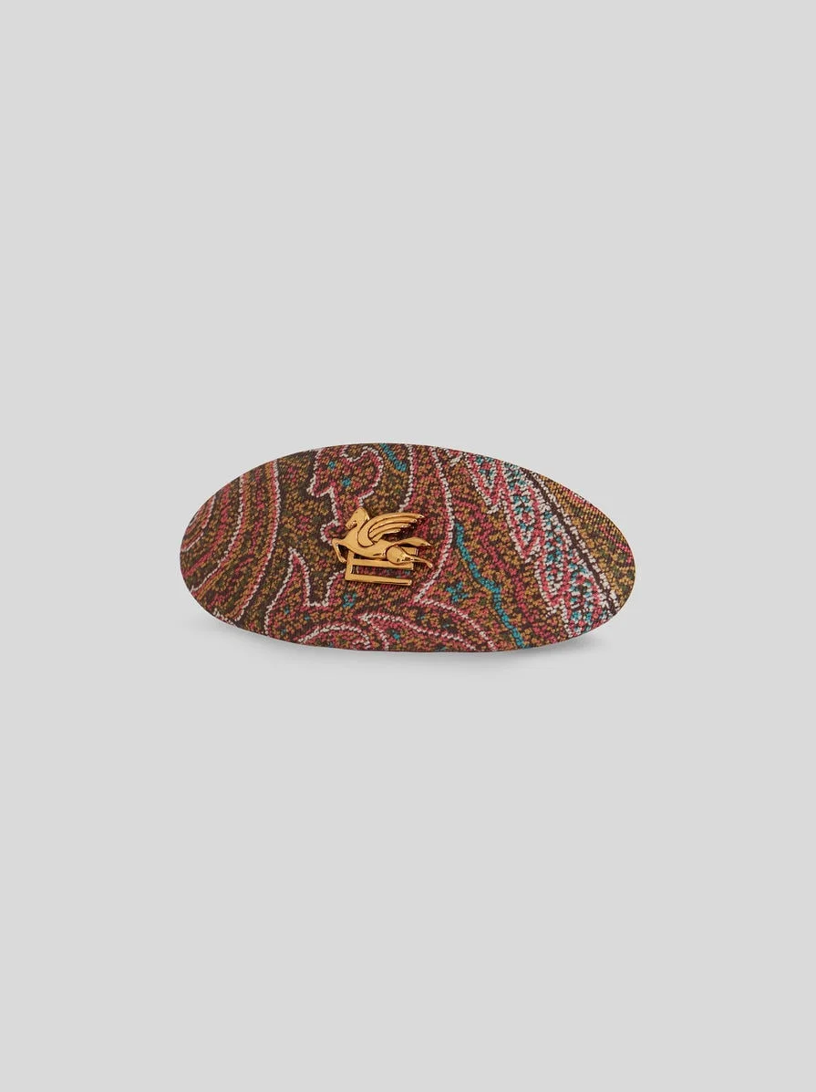 Etro Blue Paisley Hair Clip with Pegasus Design Etro Paisley Medallion Hair Clip In Blue | ModeSens main image 4