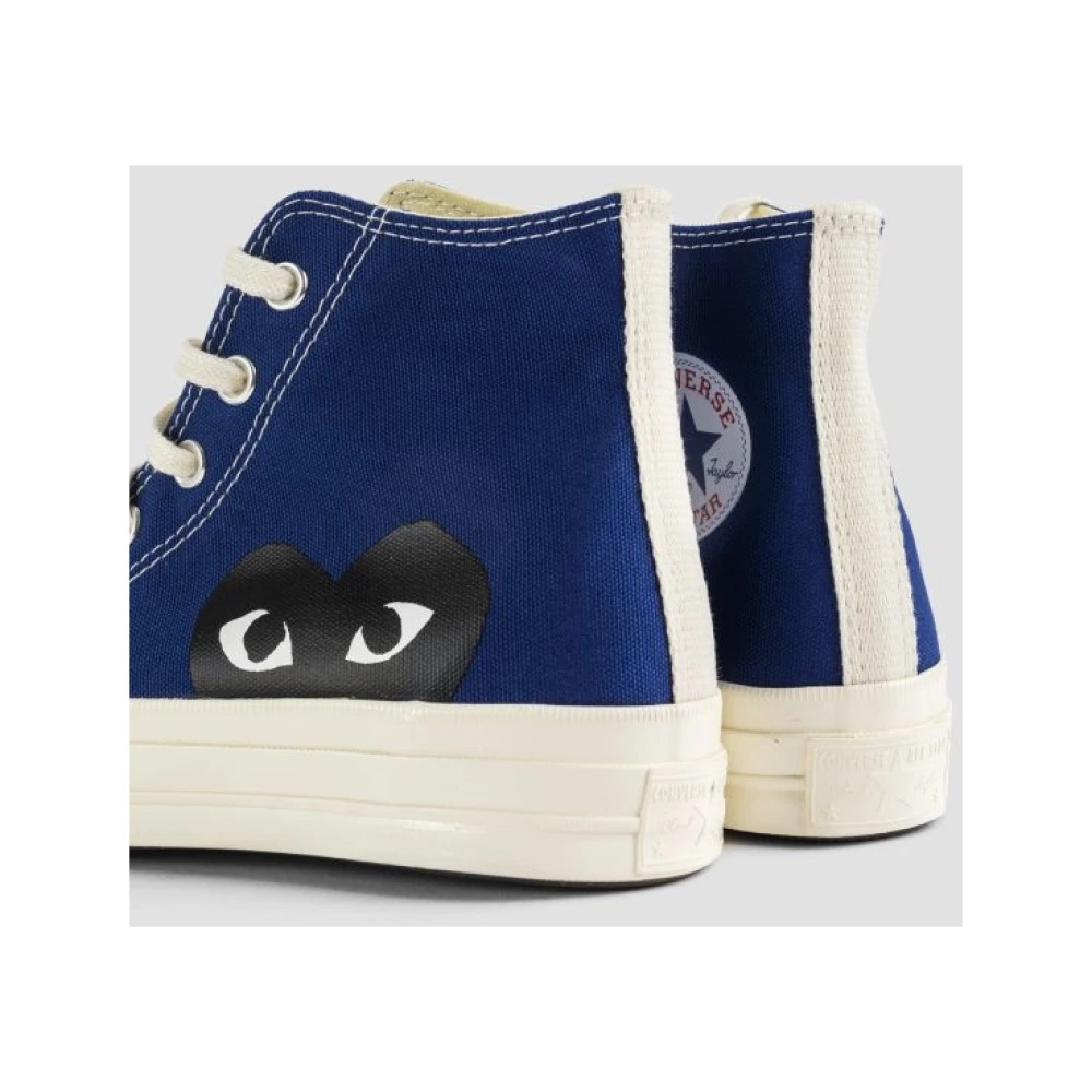 BLUE CANVAS HIGH-TOP SNEAKERS WITH CDG HEART LOGO - 7