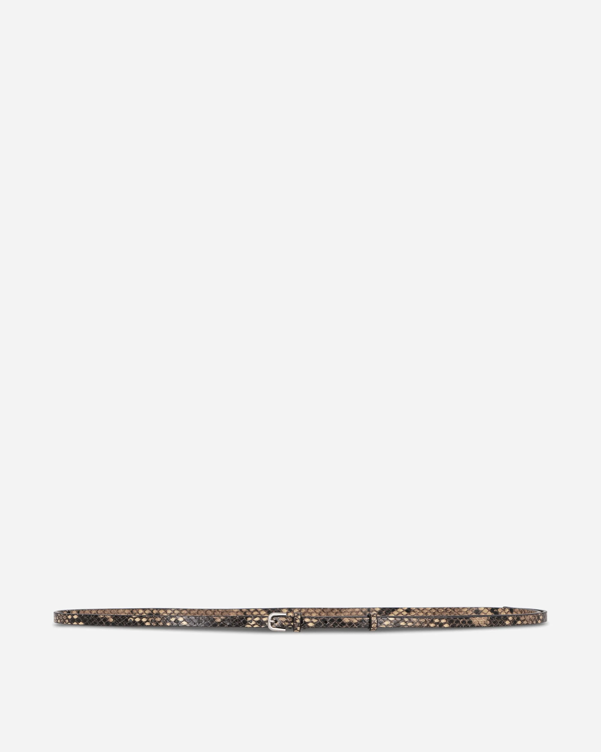 Printed Leather Belt Beige - 1
