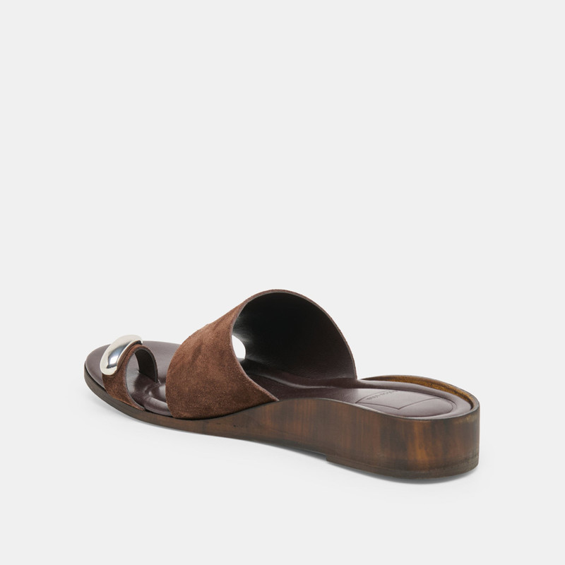MOXY SANDALS DK BROWN SUEDE 5
