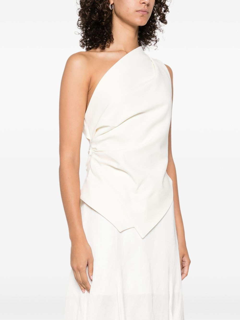 draped one-shoulder top - 3