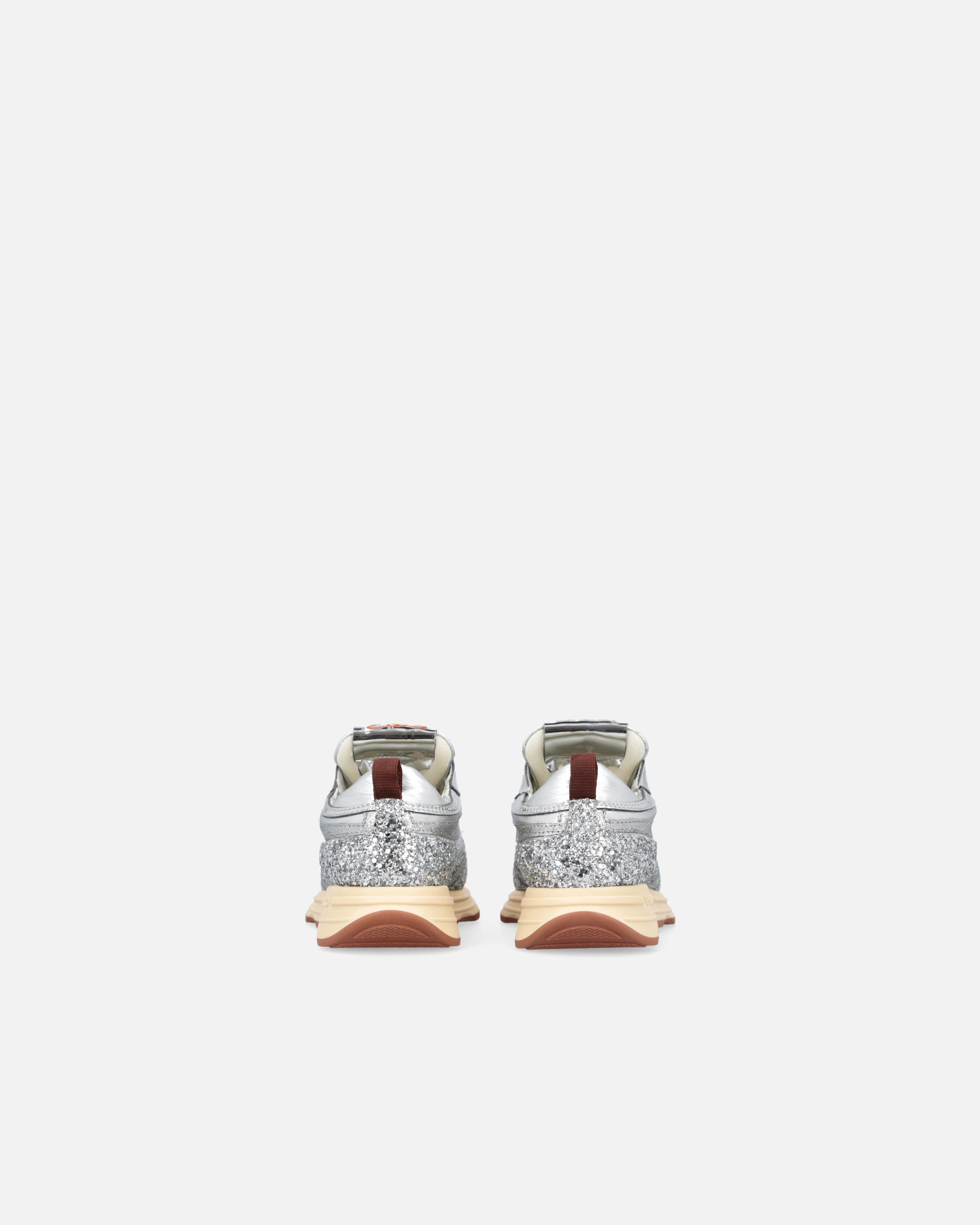 SILVER GLITTERY LAMINATED SNEAKERS - 8