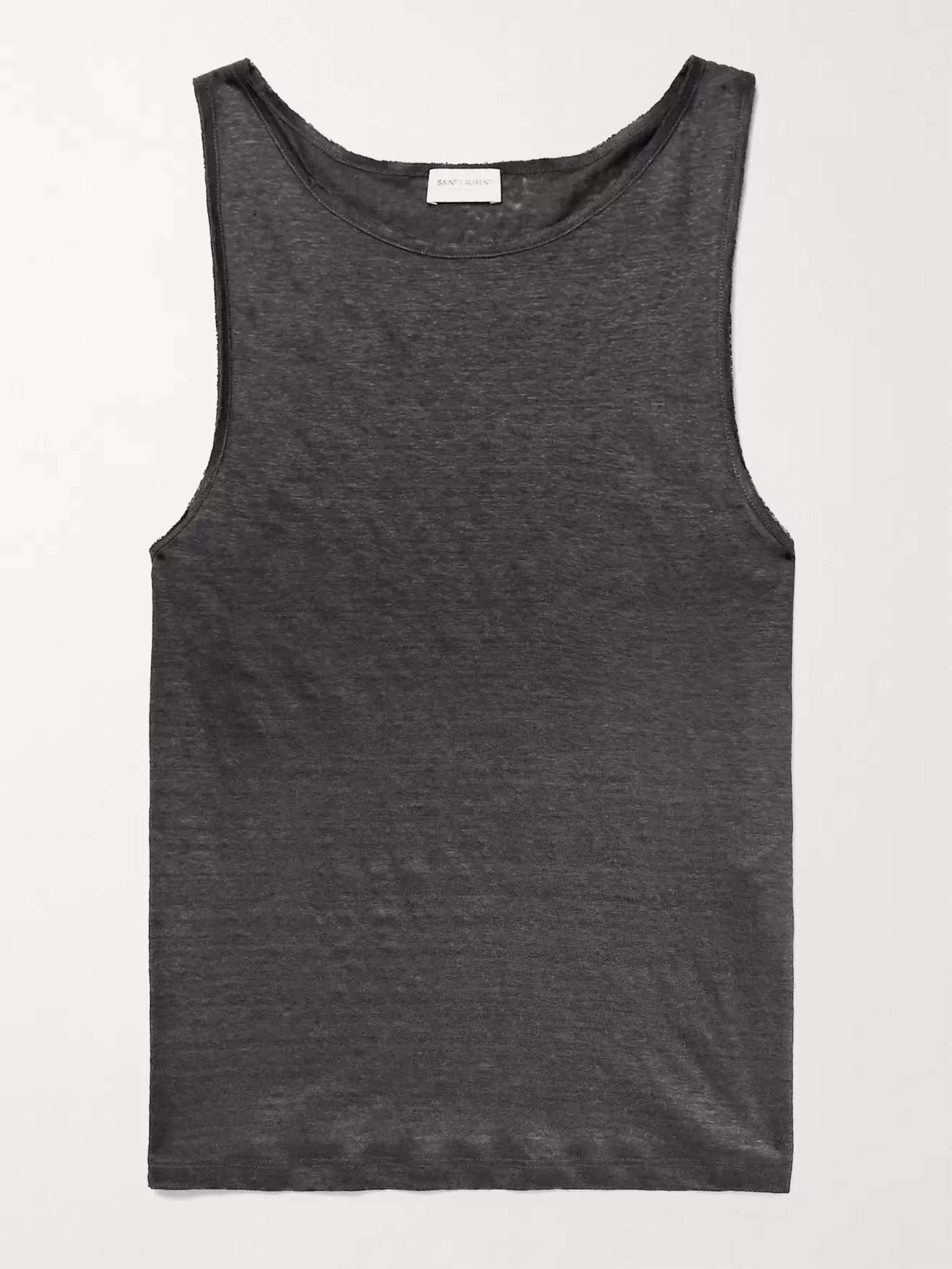 Slim-Fit Slub Linen Tank Top - 1