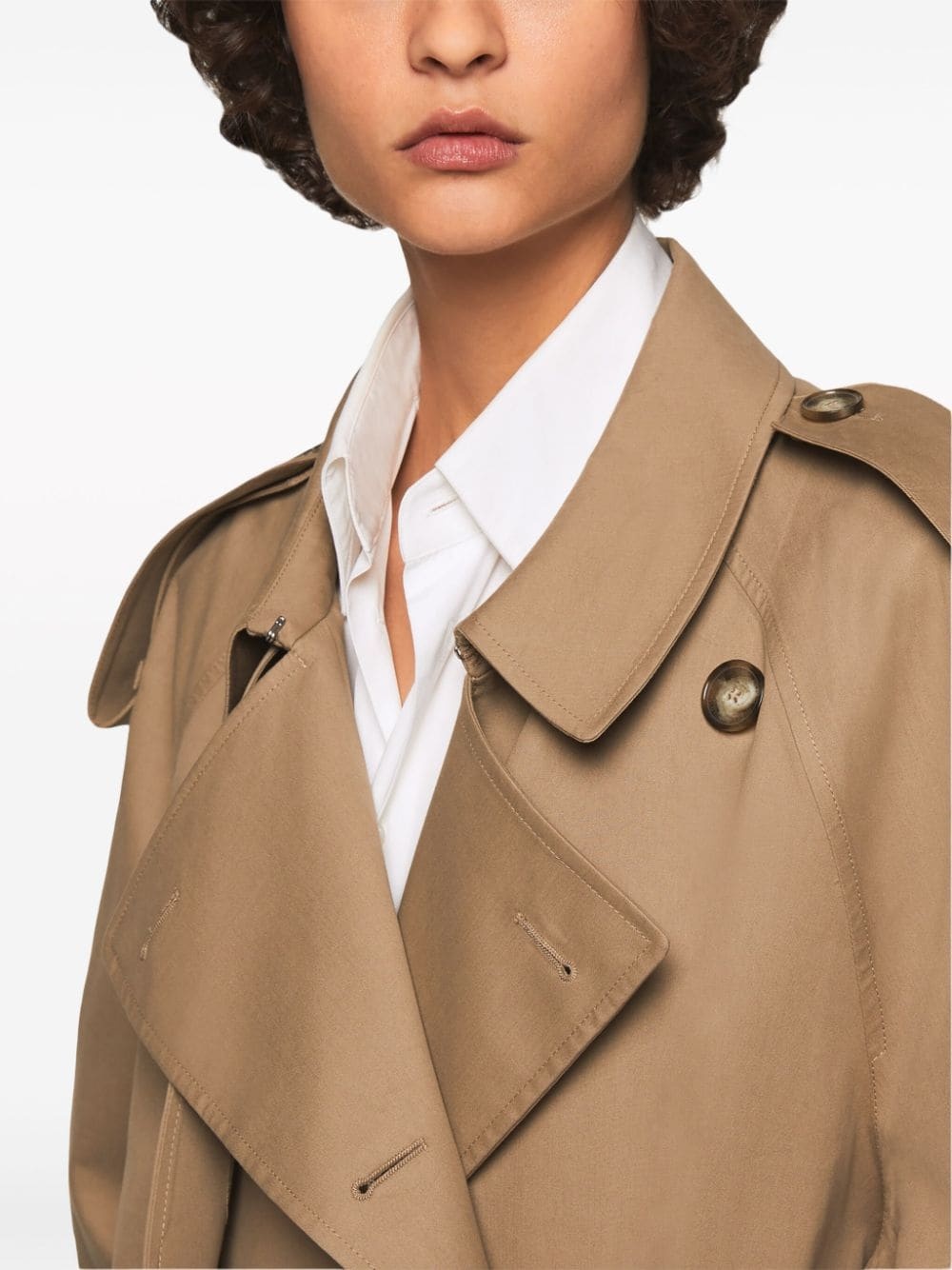 belted cotton trench coat - 5