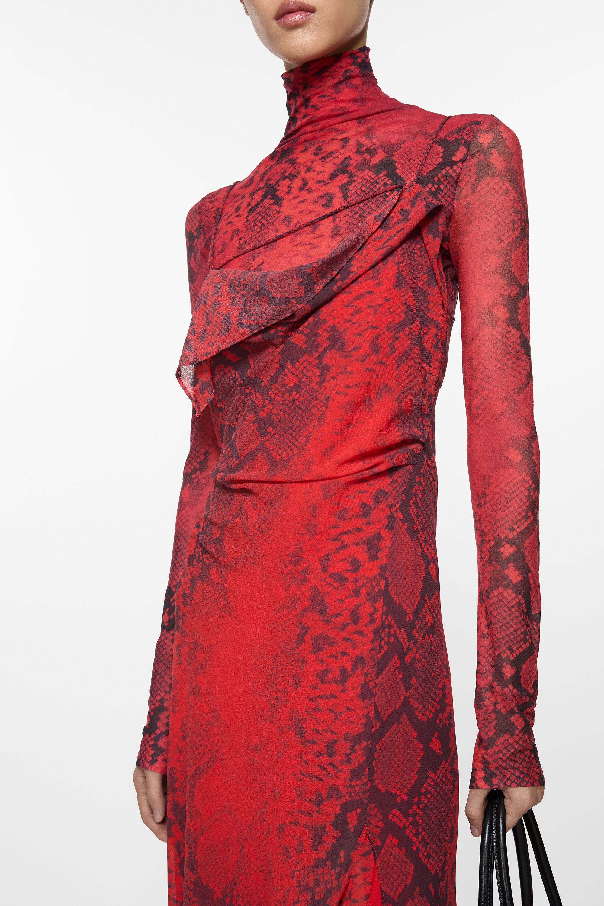Ruffle strap dress - Fire red - 5