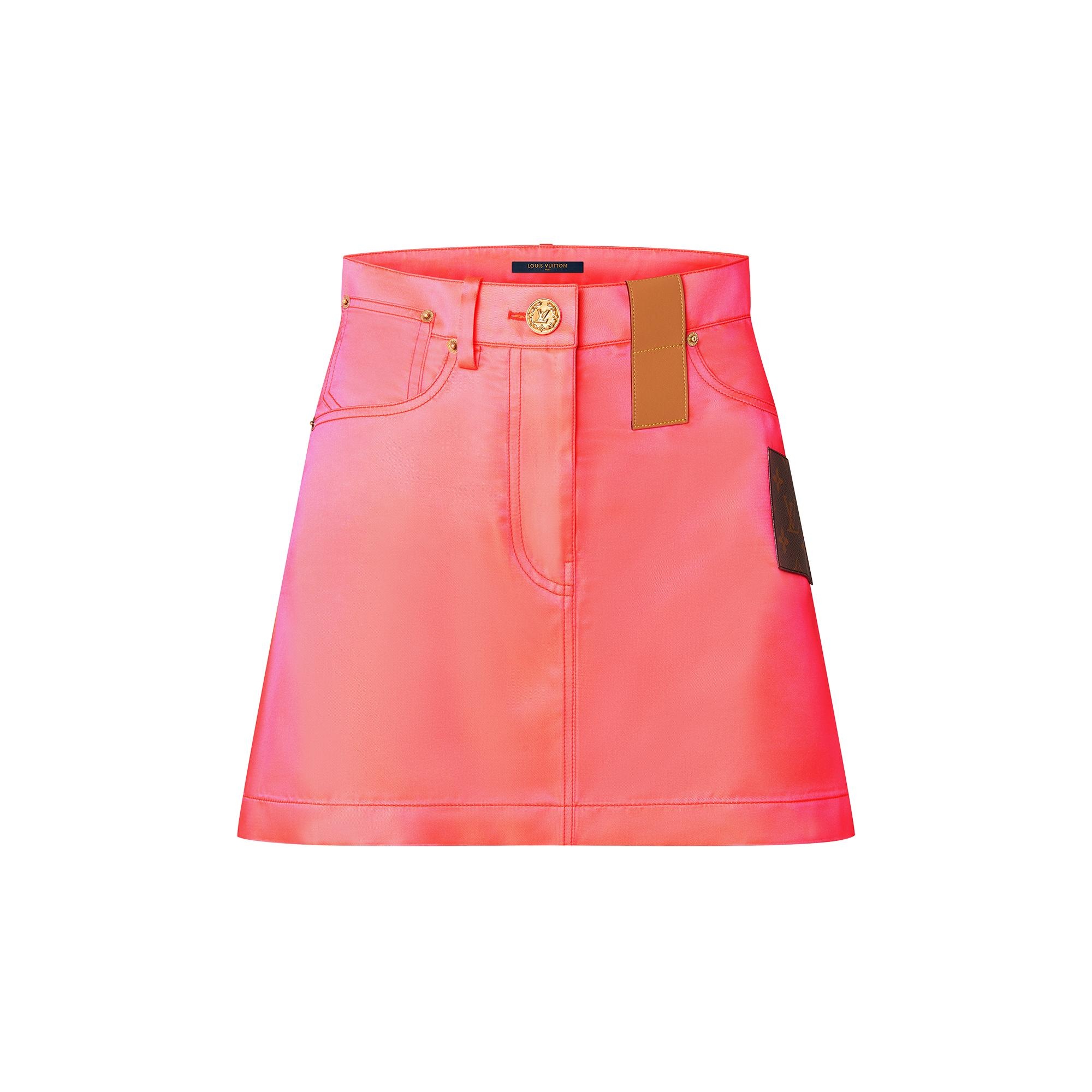 Neon Satin A-Line Mini Skirt - 1