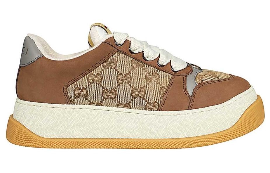 Gucci Screener GG Leather Sneakers 'Brown Beige White' 750048-FAB39-9754 - 2
