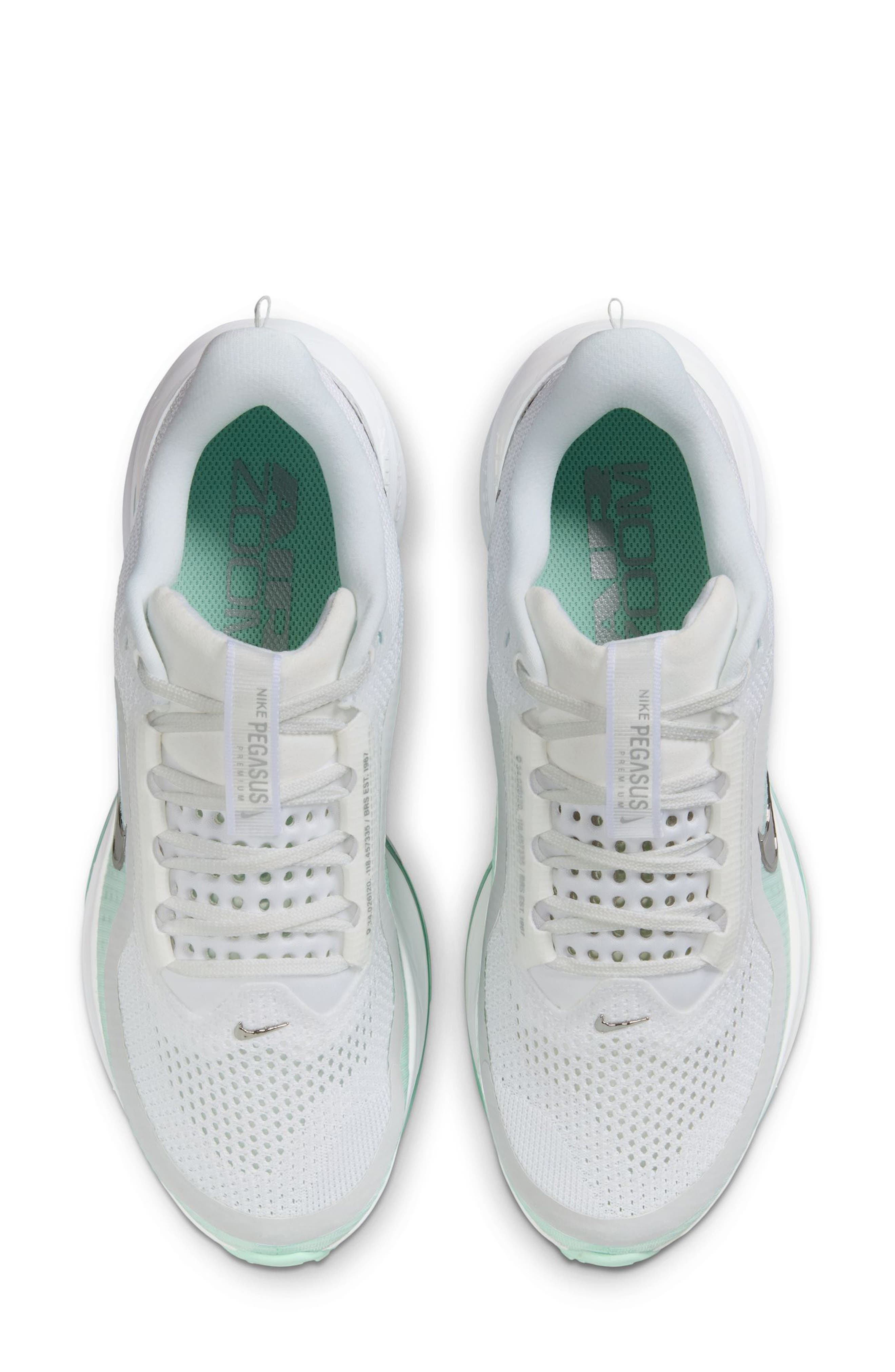 Nike Pegasus Premium Running Shoe in White/Silver/Mint at Nordstrom - 3