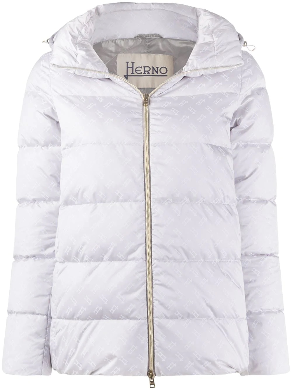 logo pattern puffer jacket - 1