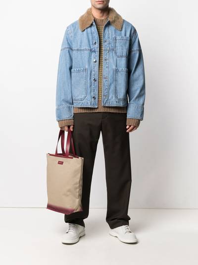 Marni tartan-panel denim jacket outlook