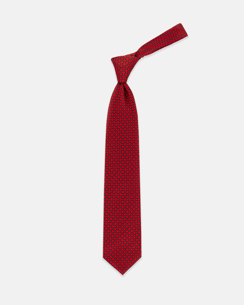 MADE-IN-ENGLAND RED COROLLA FOULARD TIE 1