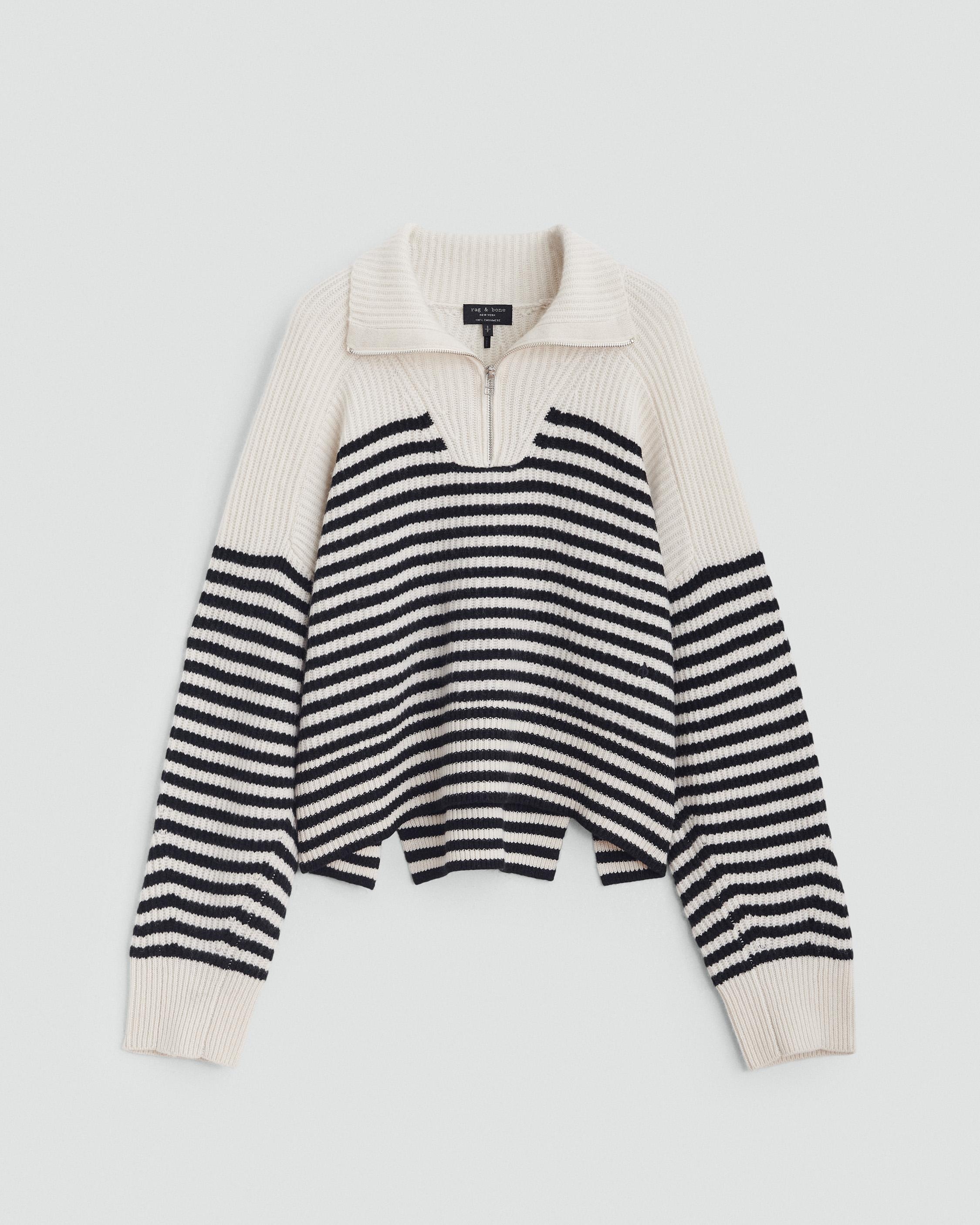 Pierce Striped Cashmere Half-Zip
Relaxed Fit - 1