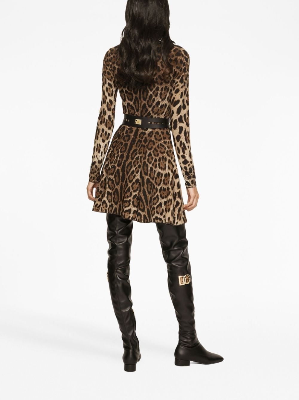 leopard-print short dress - 4