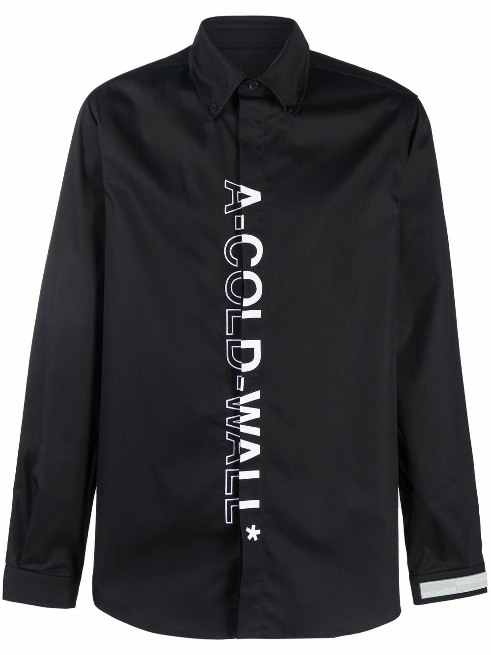 vertical logo print shirt - 1