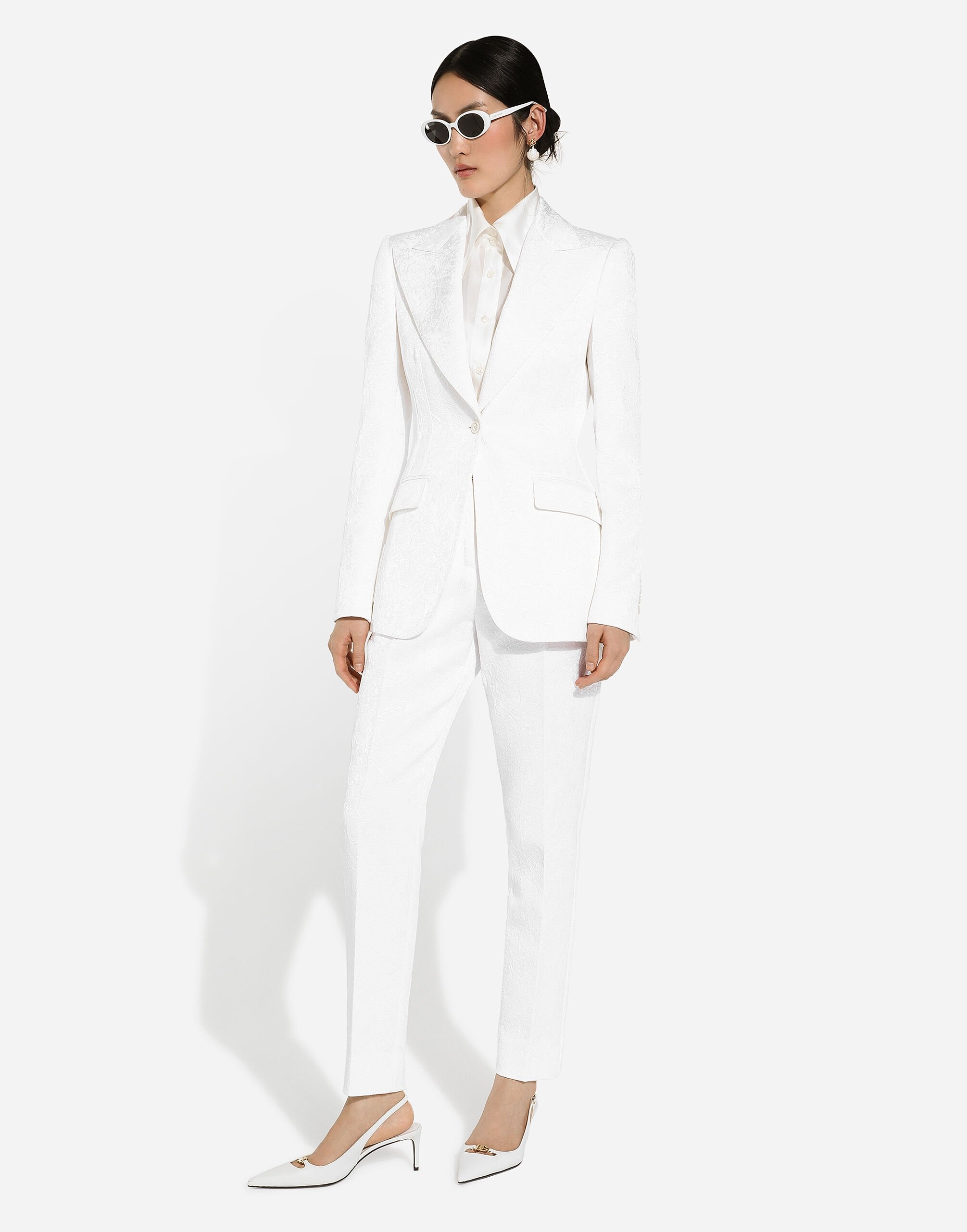 Single-breasted brocade Turlington blazer - 5