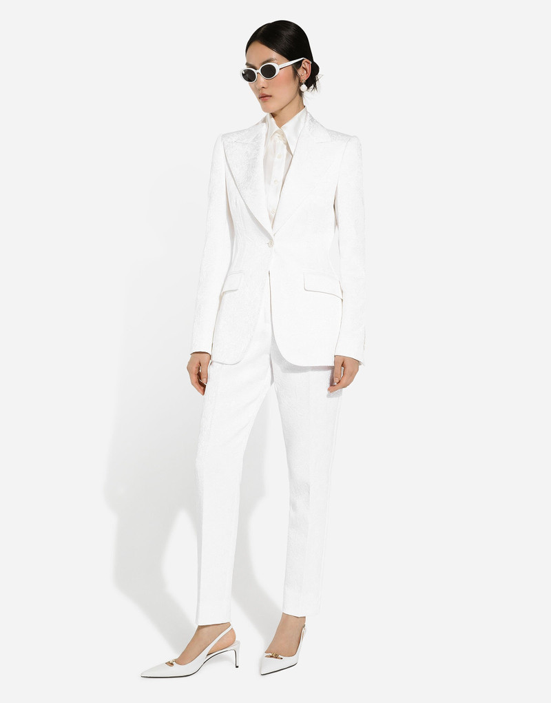 Single-breasted brocade Turlington blazer 5