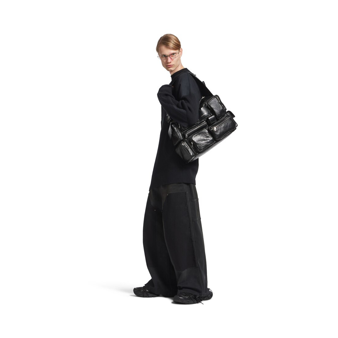 Superbusy Large Sling Bag  in Black - 5